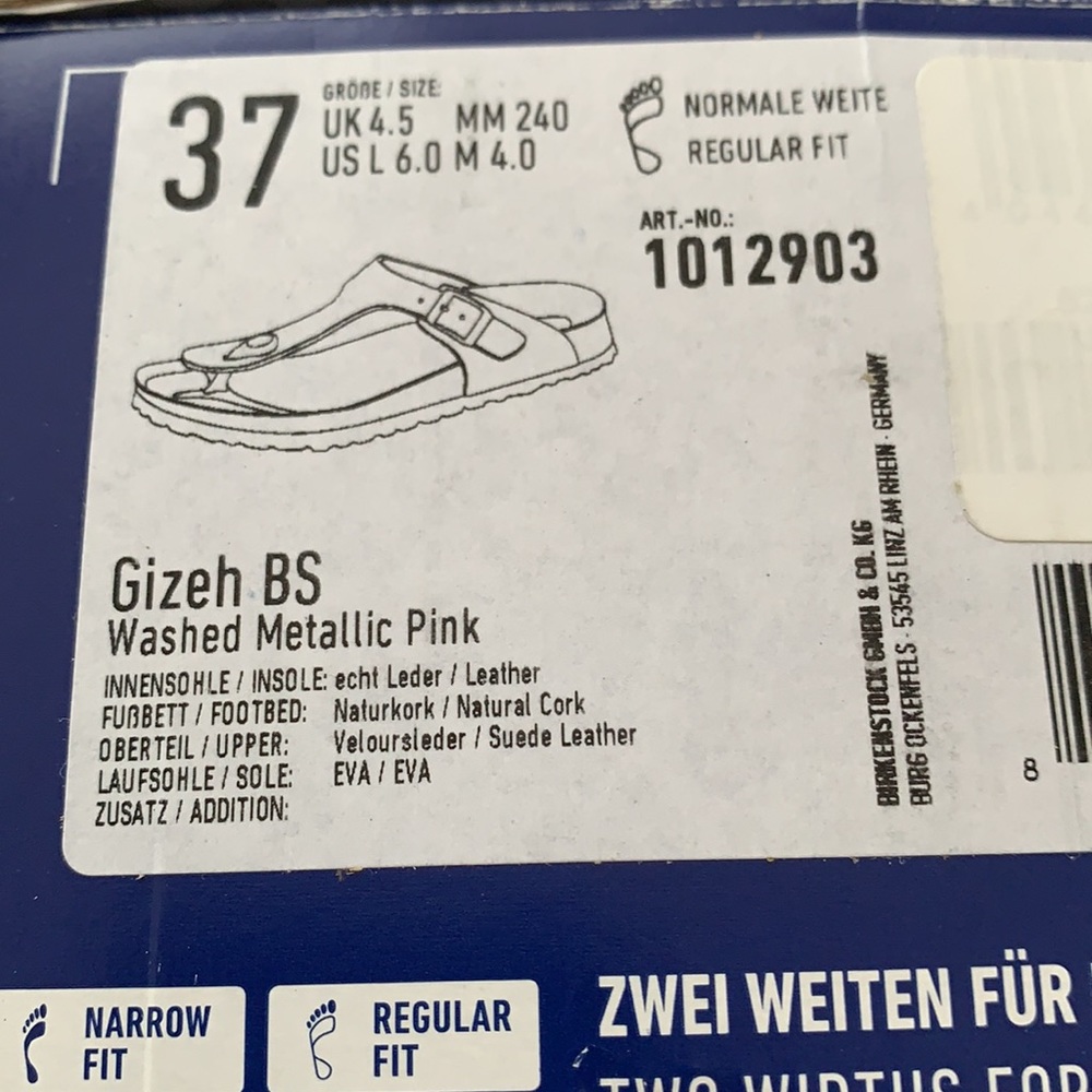 New Birkenstock Gizeh washed metallic pink - Picture 6 of 6